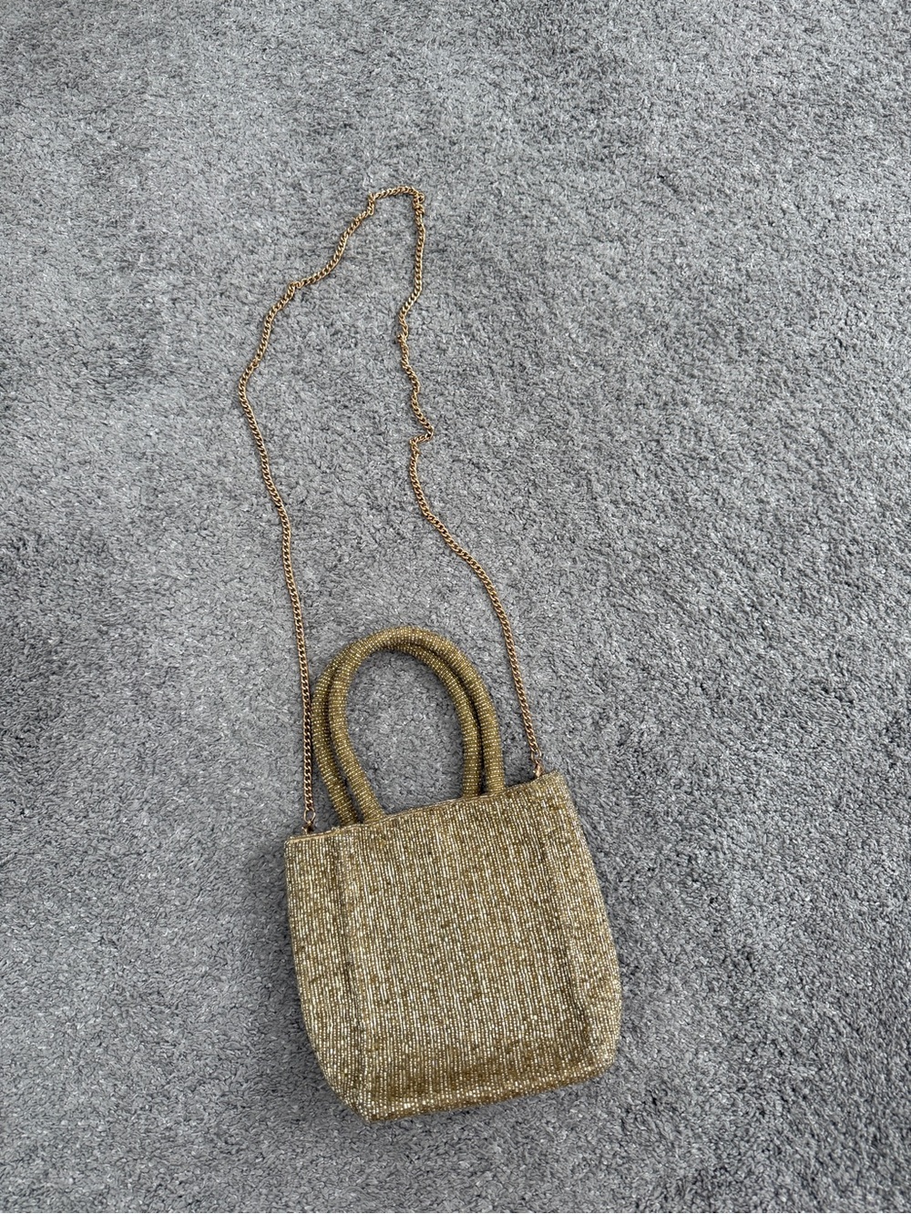 Anthropologie Gold Beaded Mini Evening Purse - Picture 4 of 6